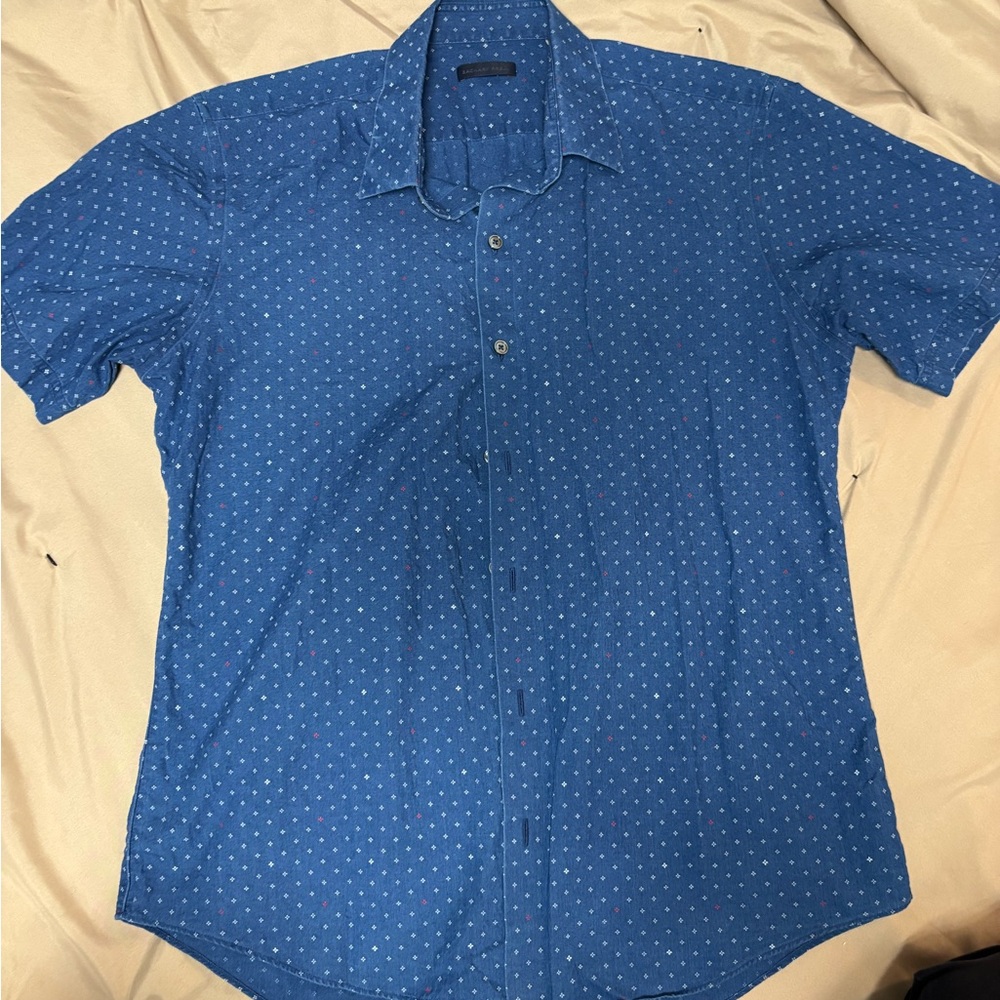Zachary Prell Blue Casual Button Down Shirt with Classic Collar